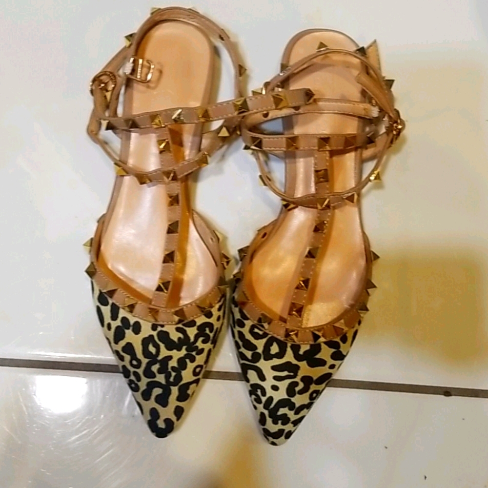 Rock stud animal print shoes.. shoes are new